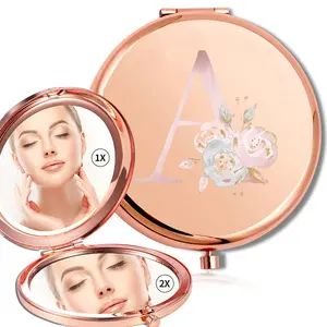 Portable Travel Metal Makeup Mirror, Double-Sided Handheld Cosmetic Mirror, Dustproof & Waterproof Design, Perfect for Outdoor Use, Portable Folding Mirror, Foldable Vanity Mirror