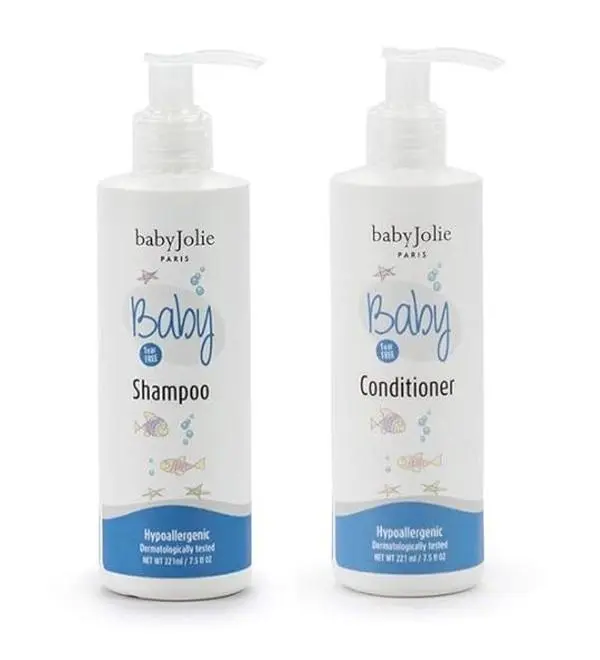 Baby Jolie Tear-Free Bath Essentials for Infants and Toddlers | Shampoo 7.5oz + Hair Conditioner 7.5oz Cradle Cap
