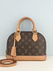 Pre-owned Monogram coated canvas Shoulder Bags Louis Vuitton Monogram Canvas Alma BB Satchel Handbag【ML3270】