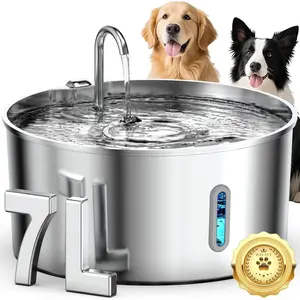 Water Fountain for Large Dogs, 7L/236oz Stainless Steel  Fountain Water Bowl, Automatic  Water Bowl Dispenser