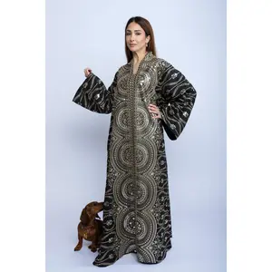Midnight Aura Kuwaiti Embroidered Kaftan