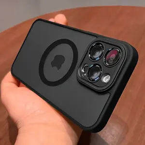Matte magnetic skin suction is suitable for high-quality matte transparent protective cases of Smartphone iPhone 17/17Air/16/15/14/13 Pro/12/11 Max Plus/16E, compatible with Magsafe wireless charging new male and female protective cases Accessories