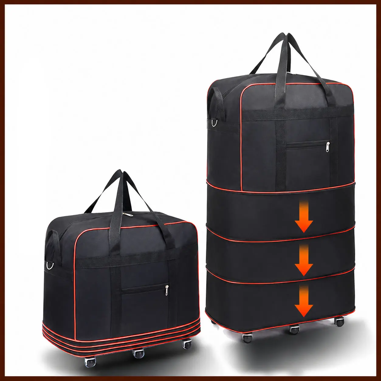 100L Lightweight Expandable Rolling Duffle Bag with Wheels-Foldable Travel Duffle Bag,Travel Bag for International Travel & Weekend Getaways,Multifunctional Luggage,portable travel bag,travel essentials.