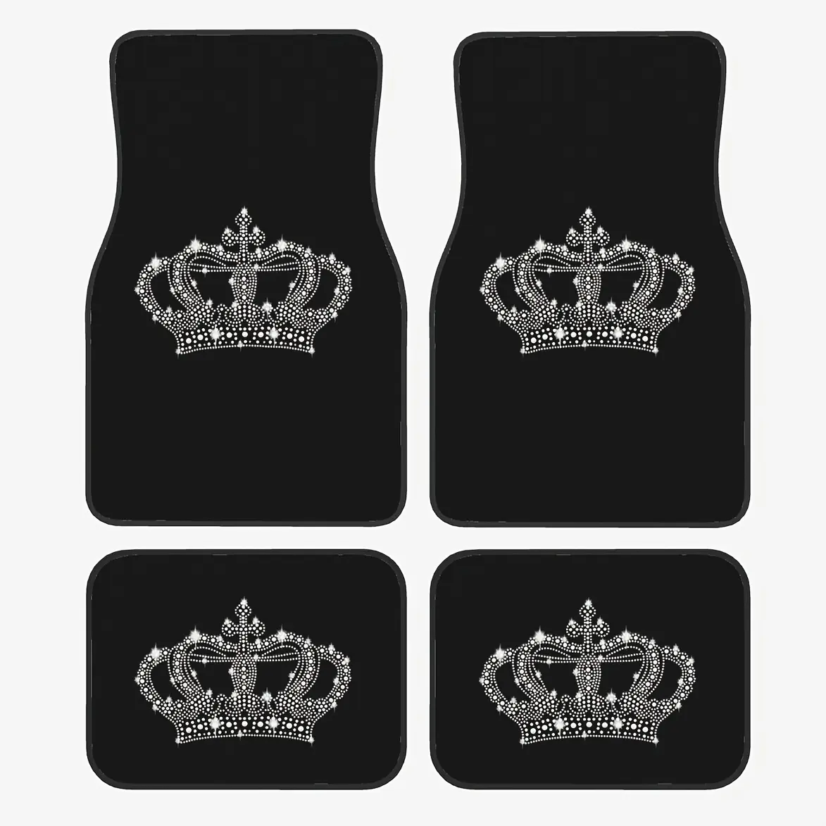 4-Piece GM floor mats, Queen Crown Design - Durable polyester all-weather protection for front and rear seat coverage on all models