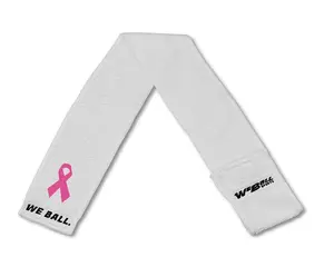 Pink Ribbon White Football Towel