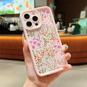 Floral Pattern Phone Case, Anti-drop Cellphone Protective Case, Total Protective Shockproof Mobile Phone Cover for iPhone, Casing, Smartphone Protection