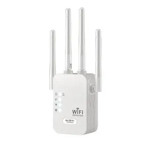 WiFi Extender with 4 Antennas 1200Mbps Dual Band Booster 12000 sq ft Coverage Supports 100 Devices for Home Office