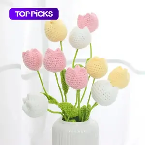 Handmade Knitted Tulip Bouquet, Crochet Flower Bouquet, 10/20/30 Stems Artificial Flowers, Easter and Mother's Day Gift, Home Decor, Bedroom Decoration #TOP PICKS
