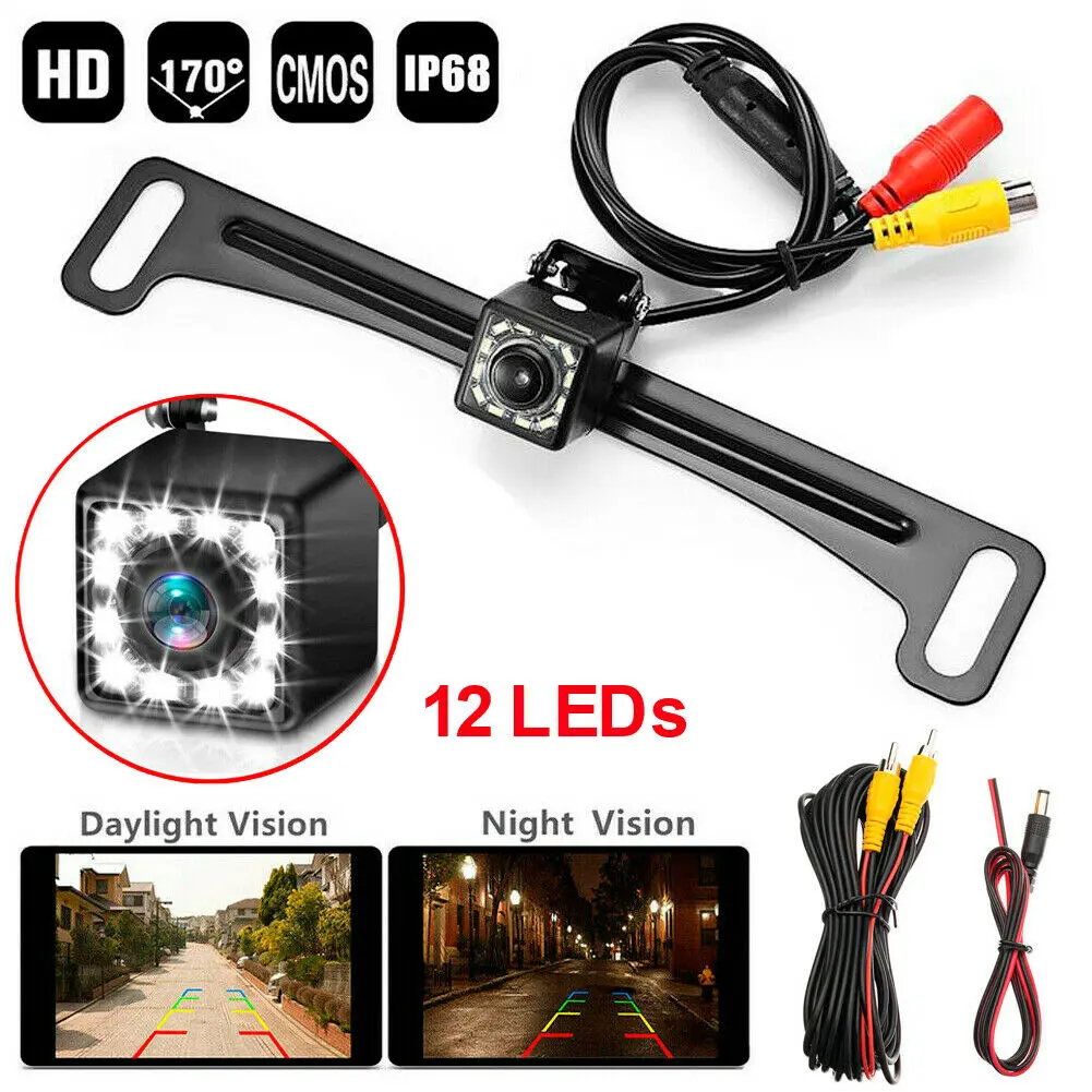 Car Truck Rearview Backup Reverse Camera -US License Plate Mount, 170° Wide Angle Rear View Cam,Night Visions Backup Reversing Parking Cameras