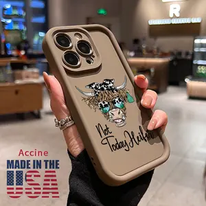 Fashionable Bull Phone Case for iPhone 16 Pro 15 14 Plus 16e 13 12 Mini 11 Promax X XS Max XR xsmax Matte TPU Drop-Proof Rugged Durable Soft Bumper Cover Gift for Boy