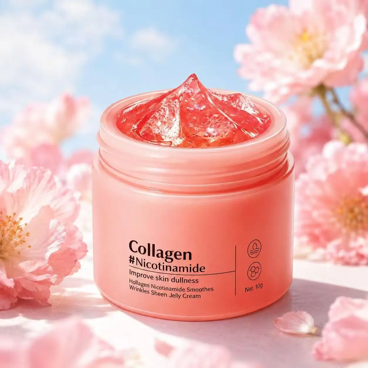 Collagen Niacinamide Jelly Cream - Gentle Daily Facial Moisturizer, Lightweight Non-Sticky Formula for Deep Nourishment, Hydration, Brightening, Even Tone, Elasticity Boost, Dewy Skin Repair & Natural Look Smooth Skin Routine