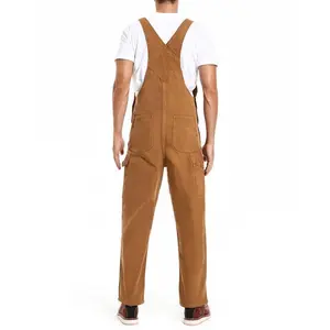fashion Men's Duck Bib Overalls - Relaxed Fit Workwear with Adjustable Straps & Tool Pockets for Farming, Construction & Industrial Work Menswear Suits