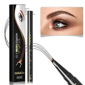 Black Eyebrow Pencil Waterproof Liquid Pen Eyebrow Microblading Pen Water-Resistant- Eye Makeup Eyebrow Pen Micro 4 Point Brow Pen Long-Lasting Natural Eyebrow Hair