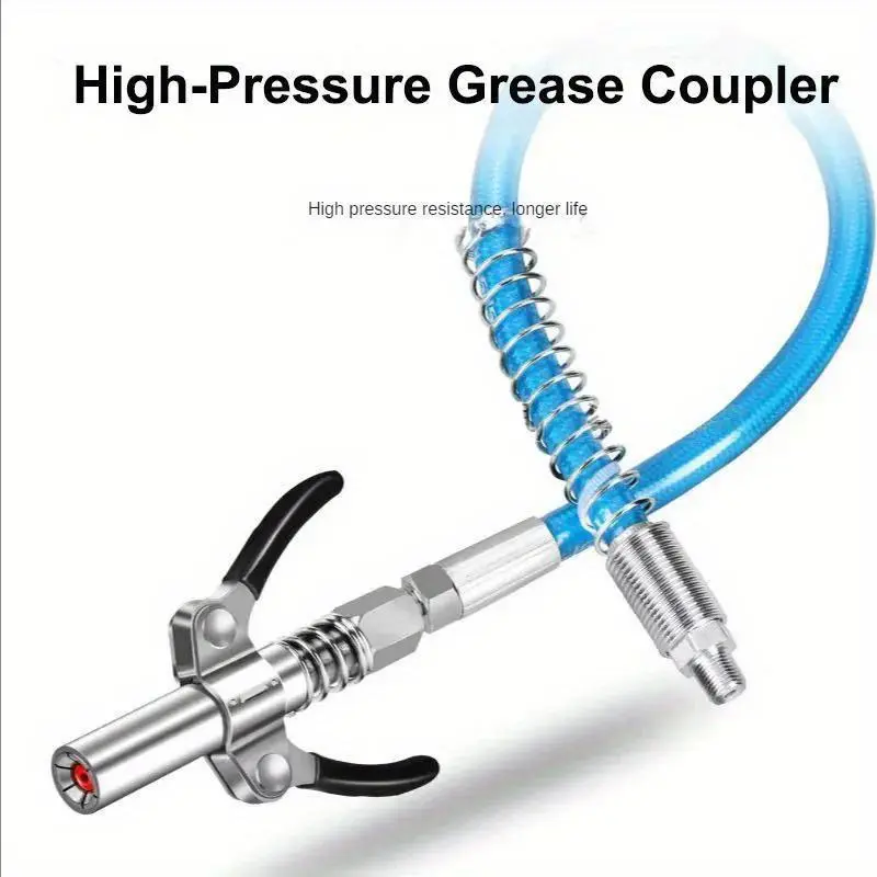 Grease Coupler Heavy-Duty Quick Release Grease Gun Coupler NPTI/8 10000 PSI Pressure Two Press Easy To Push Industrial Hardware Accessories Tool