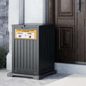 LHBCRAFT 48 Gallon Package Delivery Box, Snow protection Ventilate Rainproof Long Service Storage Box( Lock not Include）Christmas gift