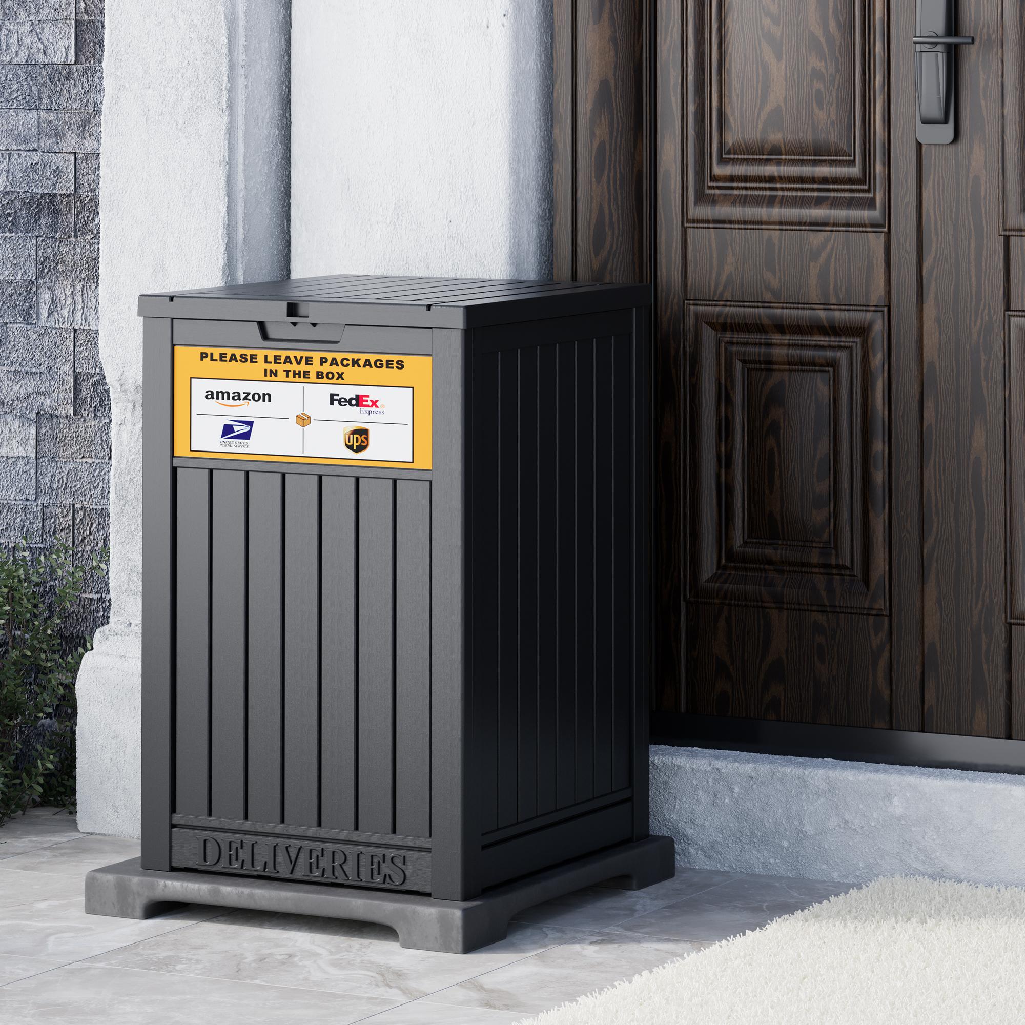 Summervibes LHBCRAFT 48 Gallon Package Delivery Box, Snow protection Ventilate Rainproof Long Service Storage Box( Lock not Include）Christmas gift