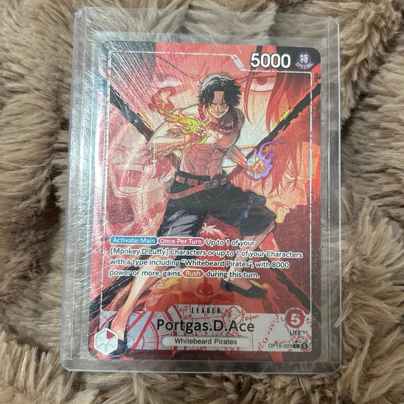 One Piece TCG: Portgas.D.Ace OP16-001 Life Card