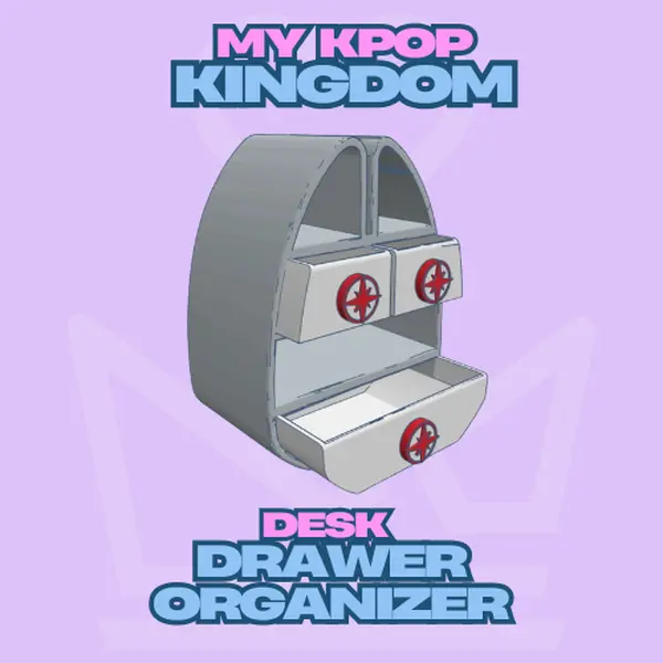 Kpop-Themed Desktop Storage Organizer - 3-Compartment Office Supply Organizer, Multi Compartment Drawer Shelf for Kpop Enthusiasts’ Efficient Storage & Office Desk Arrangement, Multi Compartment Organizer