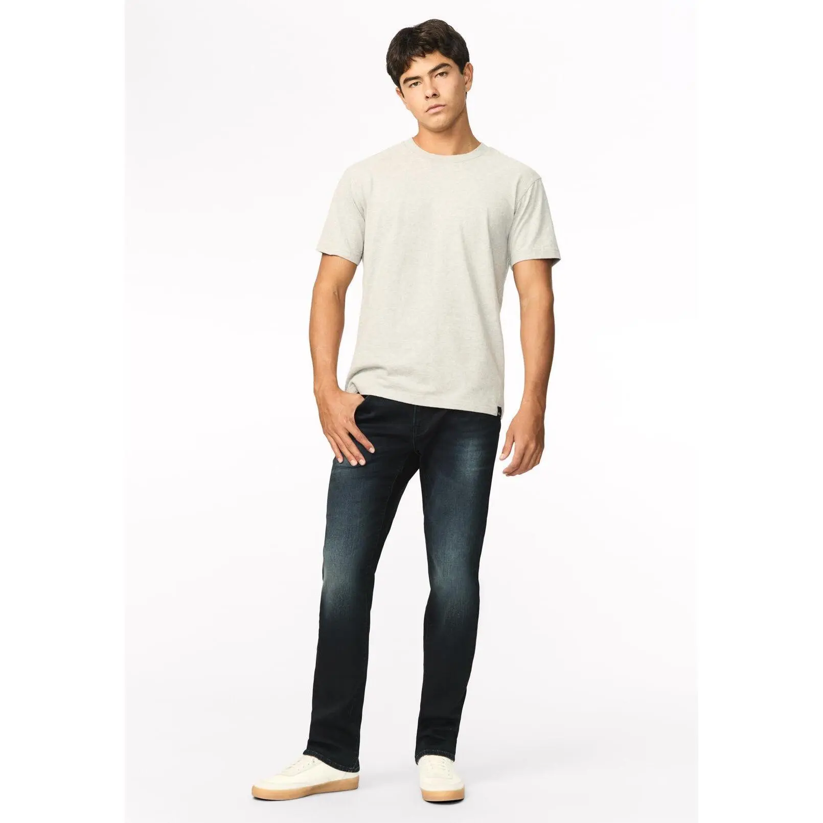 Six Men's Straight Freedom Flex Jeans, Dark and Sanded - BM22999