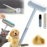 Upgraded Reusable Pet Hair Remover Brush - Universal, Compact and Lightweight Zero Waste Eco-Conscious Single Item with Extra-Long Handle, Flexible Bristles, Washable No Damage Undercoat Pickup for Dog/Cat Fur on Furniture, Car Seats