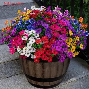 36-Piece Vibrant Eucalyptus Flower Set, Decorative Flowers, Multi-Colored Artificial Floral Decorations, Durable Plastic, Ideal for Weddings & Home Décor