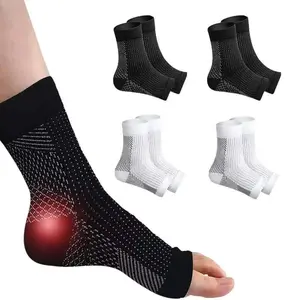 4 Pairs Toeless Ankle Compression Socks,Moisture-Wicking,Targeted Ribbing,Lightweight,Relieve Plantar Fasciitis Pain,for Running,Yoga,Gym Fitness,Ball Games,Sports and Daily
