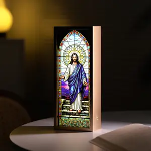 Illuminated Jesus Cross Night Light - Christian Faith Ambient Lamp for Home Decor & Prayer