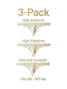 Men's Silk Underwear Set, Luxurious Simple Style, Satin Smooth Cool Feeling, High Stretch Breathable, Seamless Invisible Fit