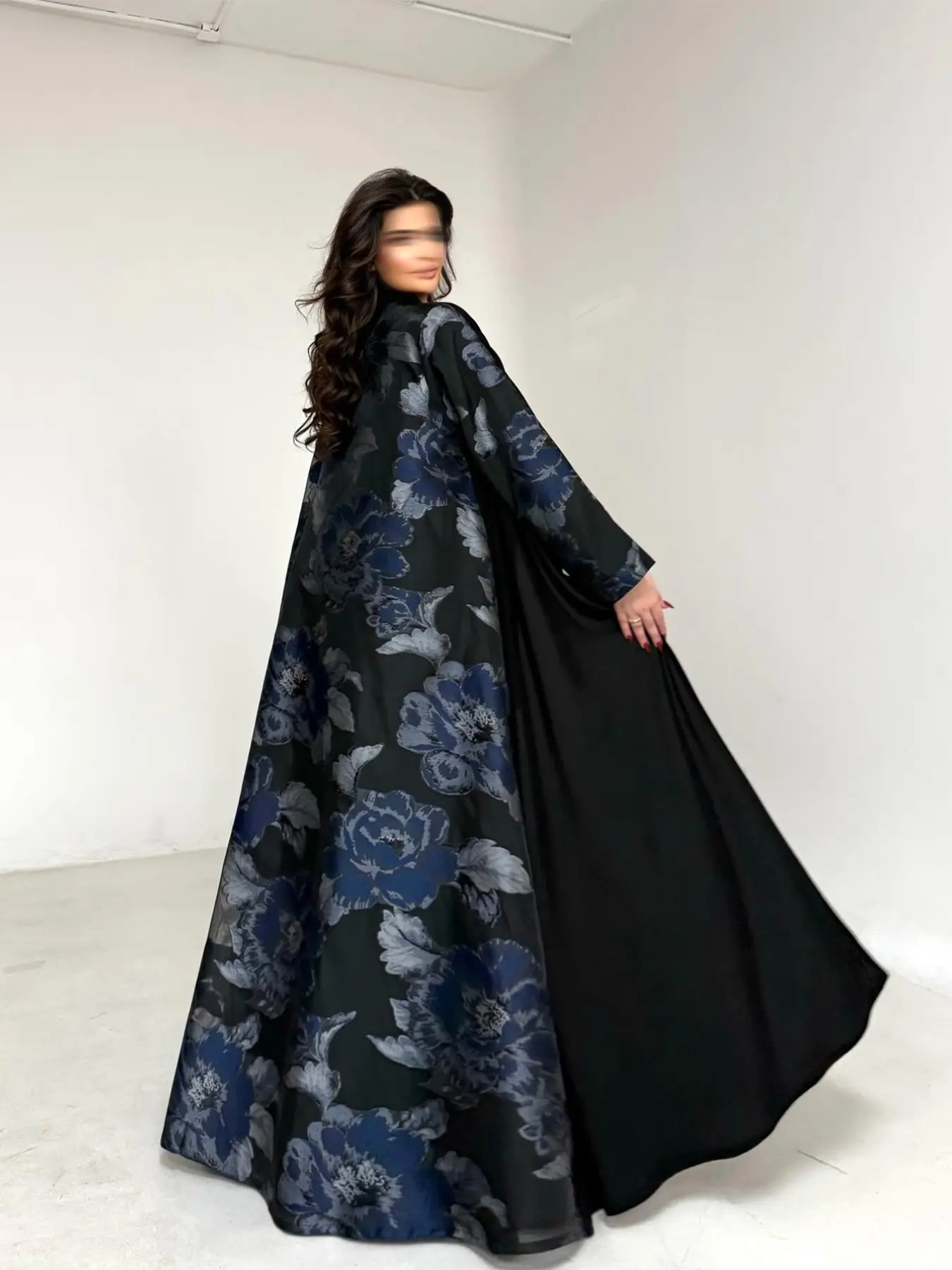 Women's Floral Print Abaya, Loose-Fitting Long Sleeve Arab Robe, Elegant Full Placket Top, All Seasons Plain Pattern Clothing, Loose Abayas, Modest Muslim Outfits, Modesty Muslim Clothing