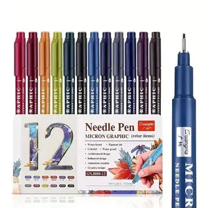Gift for valentines's day 12-Pack Vibrant Needle Pen Gel Ink Rollerball Pens - 0.5mm Extra Fine Point, Quick-Drying, Non-Toxic, Ergonomic Design, Smooth Writing Experience Stationery Office Supplies