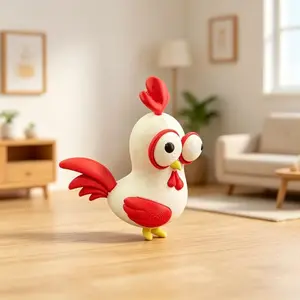 Creative Cute Chicken Figurine, Fun Kids Room Decor, Office Desk Stress Relief Ornament, Desktop Figurine, Indoor Decoration, Funny Animal Sculpture, Animal Figurines
