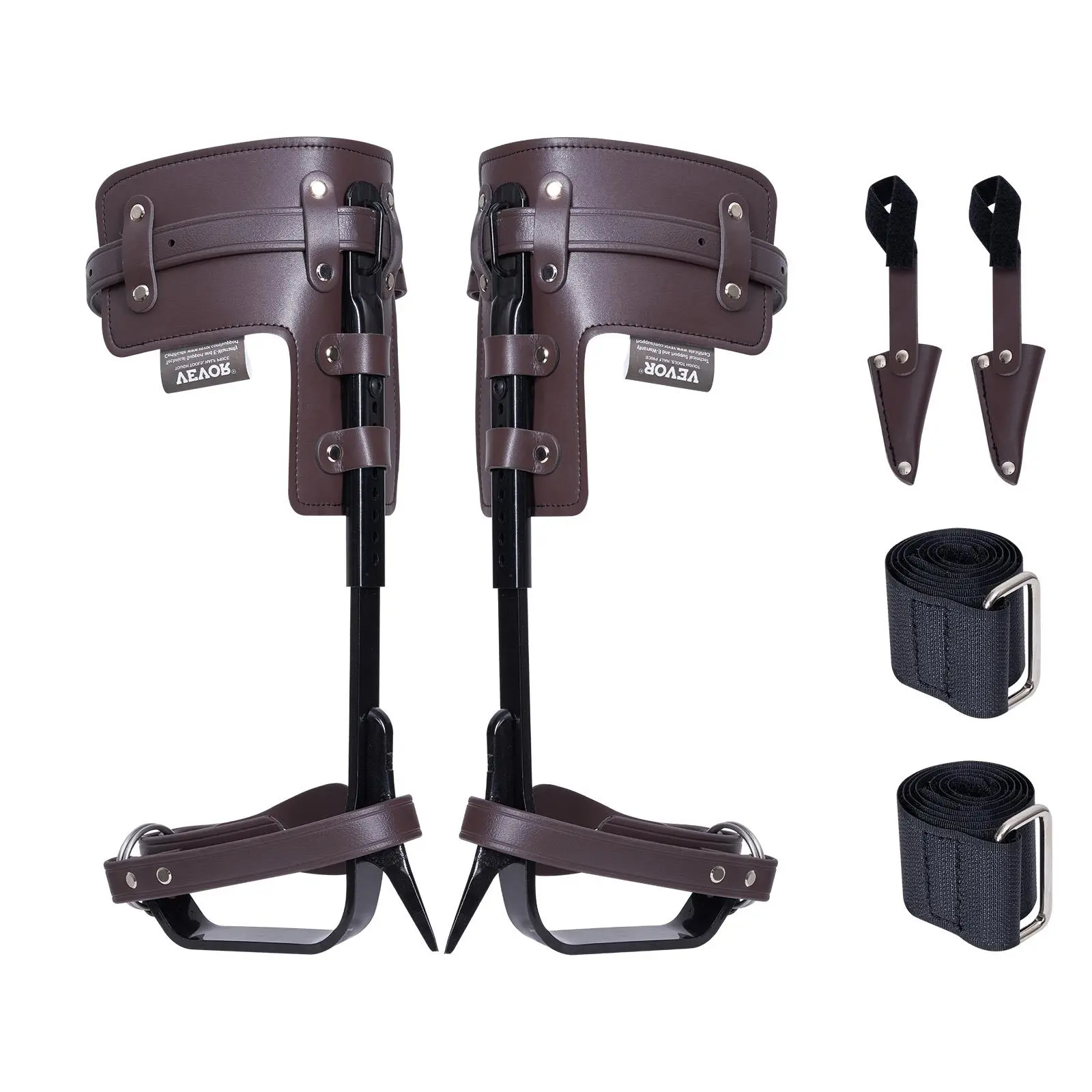 VEVOR Forged Steel Tree Climbing Spikes for Adults, Adjustable 13.2"-17" Height, 350 lbs Capacity, Corrosion Res. Arborist Gear with TPU Strap Security & Weather-Ready Straps, ASTM F887, Triple Layer Secure Fit, Effective Protection for Tree Exploration