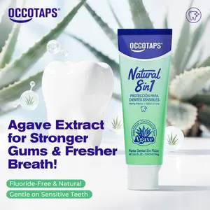 OCCOTAPS Agave Natural Herbal Toothpaste | Blue Agave Extract | Brighten Teeth & Strengthens Enamel |Fluoride-Free | Probiotics + Mint | With Niacinamide