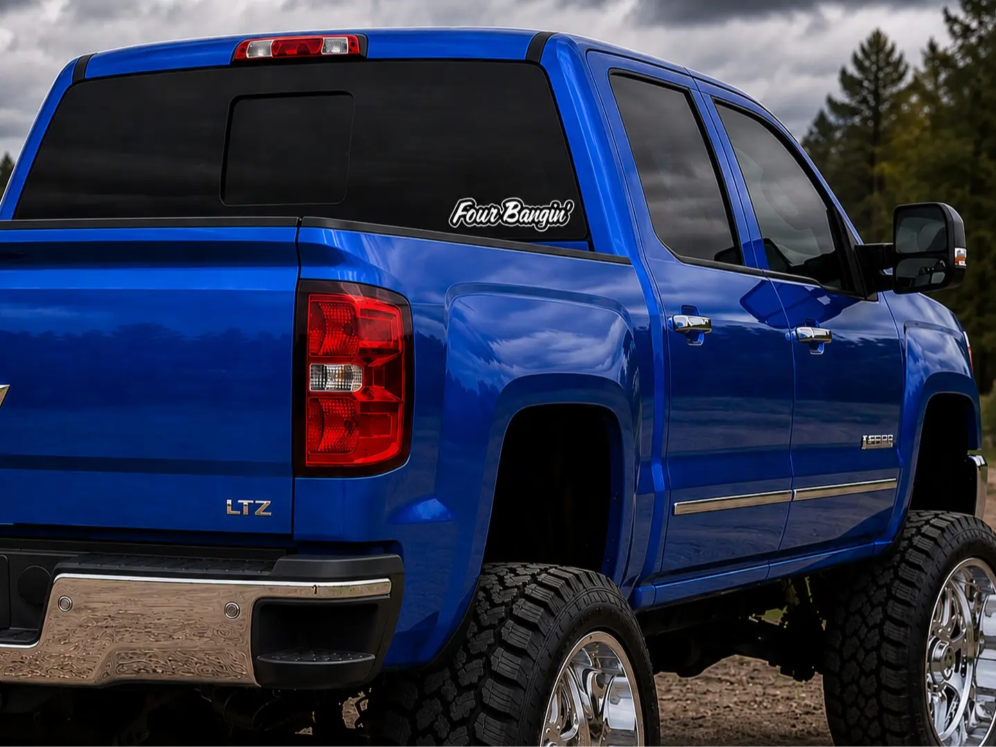 "Four Bangin'" Vinyl Decal Sticker | Custom Truck Window Decal | Waterproof Die Cut Car Sticker | Rear Window Vinyl