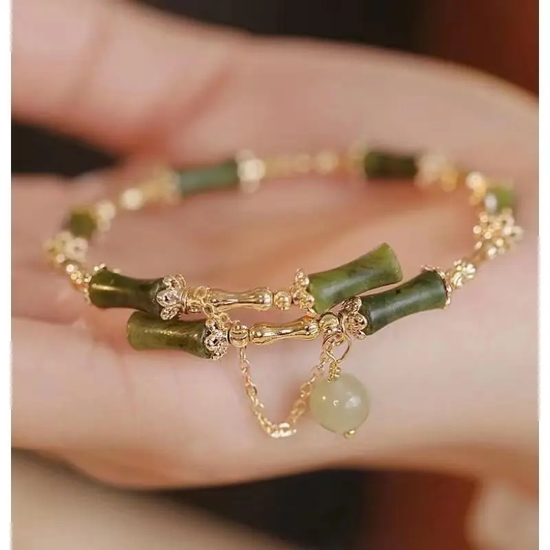 Wrapped bamboo magnetic bracelet