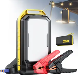 AUXITO Jump Starter: 9000A Portable Car Battery-Jumper for All Gas or up to 12L Diesel, 3 in 1 Multi-Function 12V Jump Box with 2500LM Camping Light and 16000mAh Power Bank