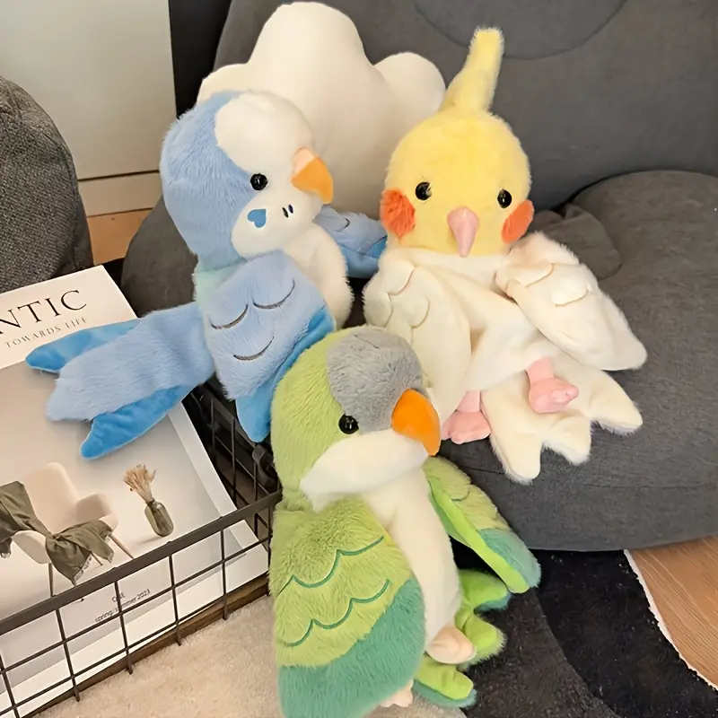 [Funny Parrot Puppet] Funny Parrot Hand Puppet |     Cute Parrot Plush Toys Flying Animal Toys Bird Hand Puppet for Storytelling Teaching Preschool Interactive Entertainment
