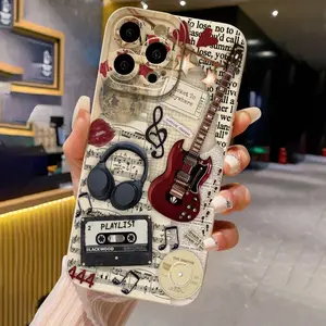 Rock Guitar Patch Design Phone Case Cover, Shockproof Full Protection for iPhone 17/16/11/12/13/14/15/16 Pro Max/plus/air, Gift for Boyfriend/girlfriend