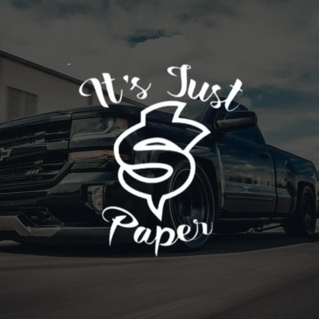 It's Just Paper Decal - Vinyl Decal - 5 Inches - High-Quality Decal - Car Stickers - Truck Stickers Vehicle Exterior Decoration