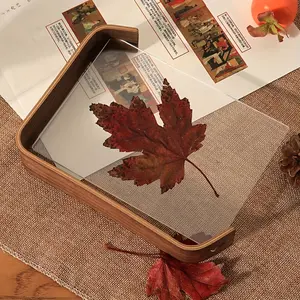 Modern Wooden Photo Frame 7 Inch Dual-Sided Acrylic Display, Vertical Long Rectangle for Wedding Party Home Decor DIY Plant Specimens Art Frames, Rectangular Frame, Party Decoration Frame