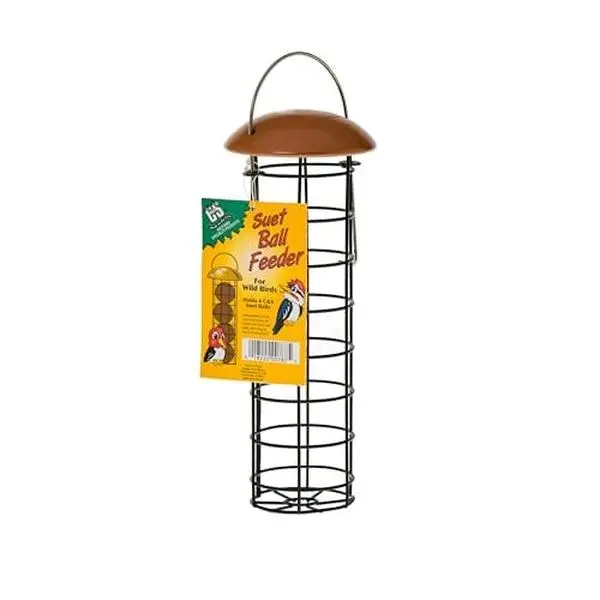 C & S CS787 Copper-Top Copper Metal Mesh Wild Bird Suet Ball Feeder, 0.46 lbs Weatherproof Roof Bird Feeding Tool for Holding 6 Suet Balls on Cold, Windy Nights