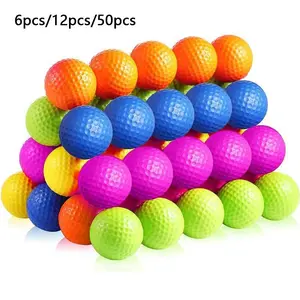 6/12/50pcs Golf PU Balls, Soft Practice Training Golf Balls, Durable & Flexible Design, Ideal for Men, Enhance Your Golf Skills