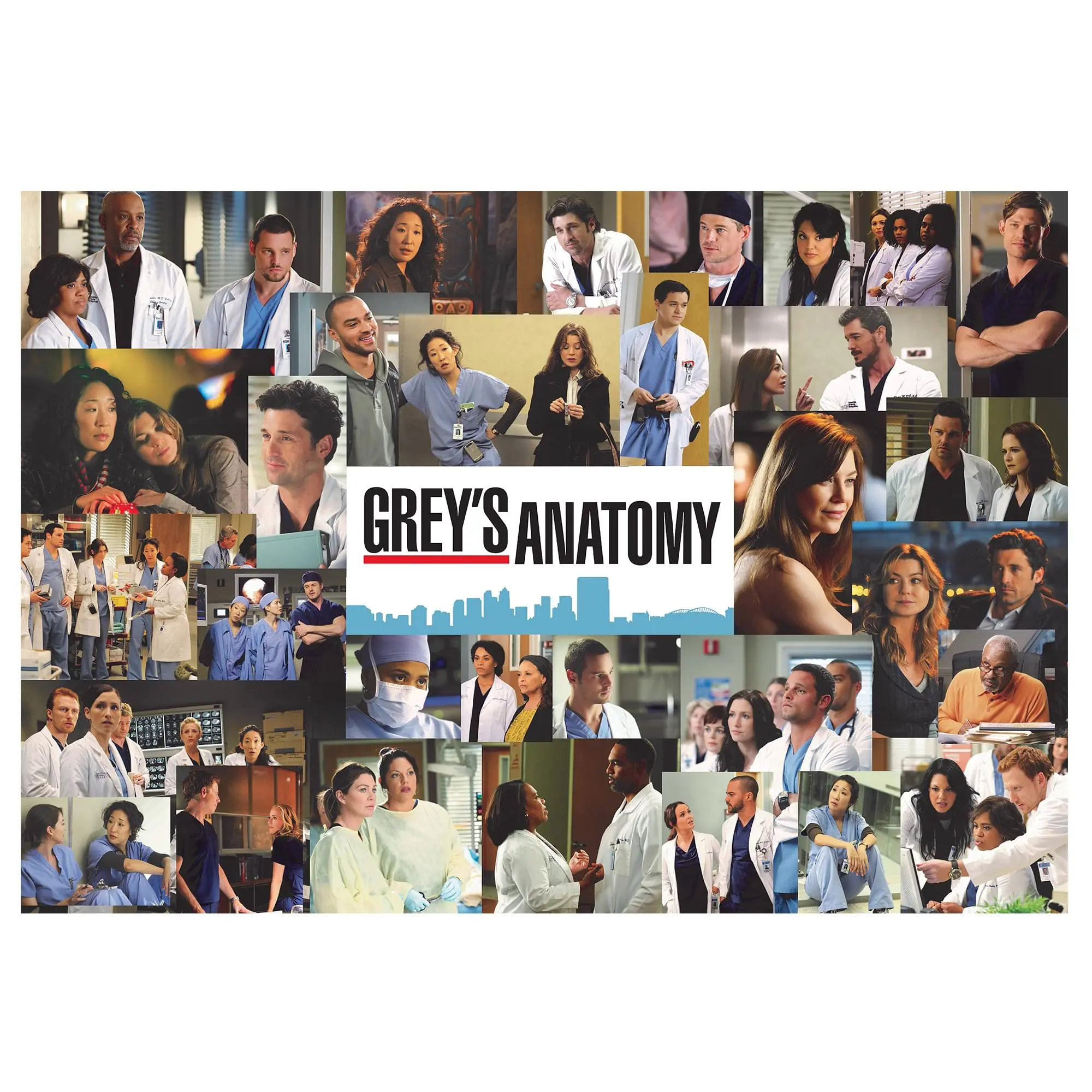 Grey's Anatomy Collage 1000 Piece Jigsaw Puzzle, All‑Ages Gift, Fan‑Art Collage