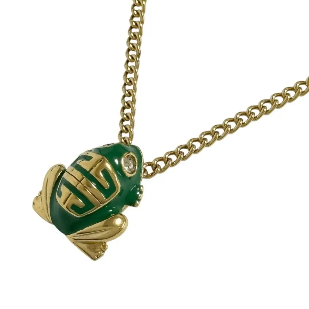 Pre-owned GIVENCHY Brass Small Leather Goods Frog Pendant Necklace