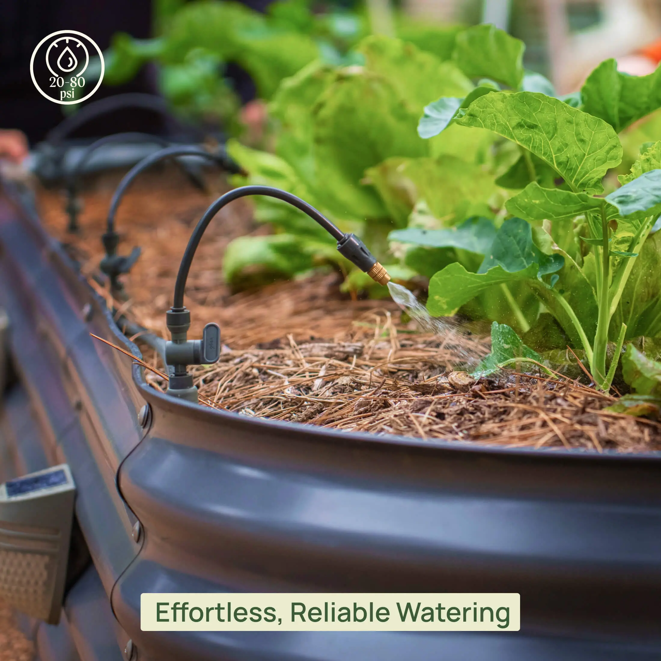 Vego Garden Irrigation Kit - Automatic Watering System for Vego Classic Beds with Mist Sprayers & Fountain Sprinklers for Efficient Hydration