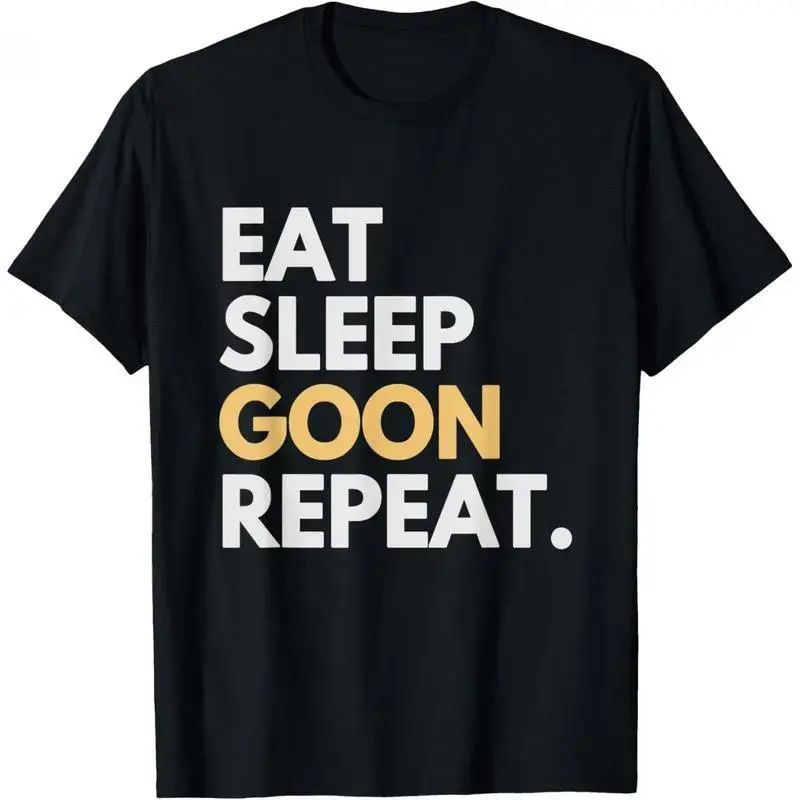 Funny Gooner Meme Graphic Tshirt for Men, Classic Black Shortsleeve Round Neck Shirt Made in USA, Comfortable Cotton Fabric, Menswear, Casual, Pure Cotton, Various Sizes