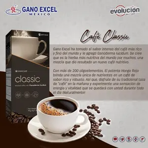 GanoExcel COFFEE CLASSIC with Ganoderma Lucidum - Enriched Instant Blank Coffee for Energy Boost & Immune System Balance - Healthy Lifestyle Drink