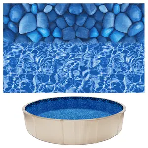 VEVOR 18ft Pool Liner, Round Overlap Swimming Pool Liner for 52 in Wall Height, Premium Vinyl, Easy Install with Leak-Proof Patches, Designed for Steel Sided Above-Ground,Outdoor, Boulder Swirl
