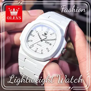 OLEVS Lightweight Men's Watch, Handsome Student Sports Style, with Date & Day Function, Practical Dial, Available in White and Black Dial 5627