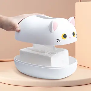 1pc Adorable Cat Tissue Box, Kitchen Paper Storage Container, Cartoon Toilet Paper Holder